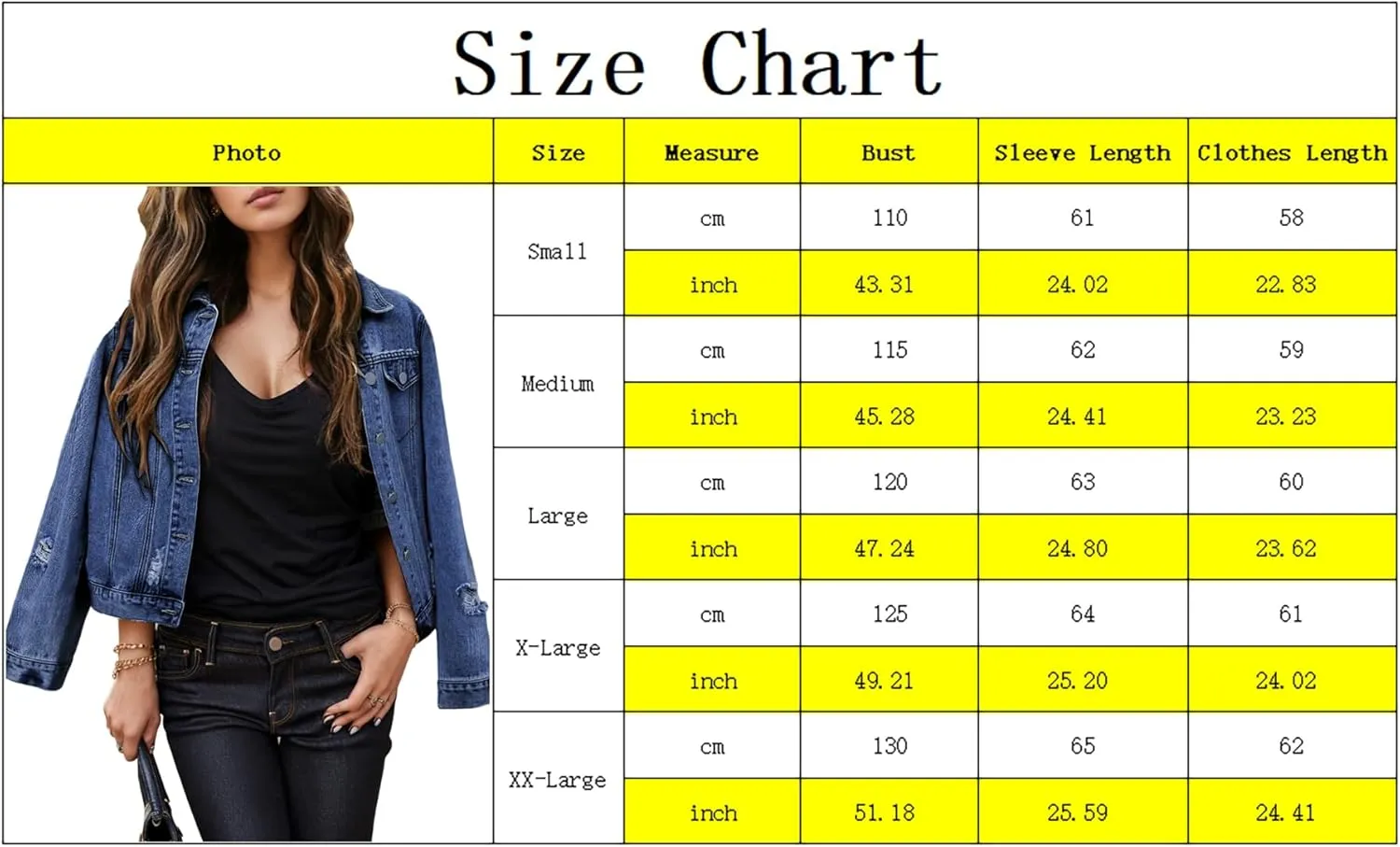 Women's Cropped Denim Jackets Distressed Long Sleeve Basic Button Down Jean Jacket