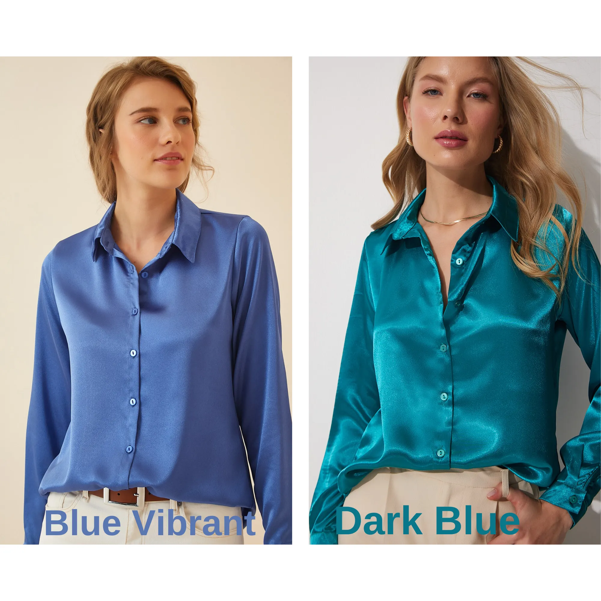 Women's Light Flowy Satin Surface Woman Blouse, Satin  Blouse,Gift For Her,Cotton Blouse,Boho Blouse,Satin Long Sleeve Womens Blouse 2