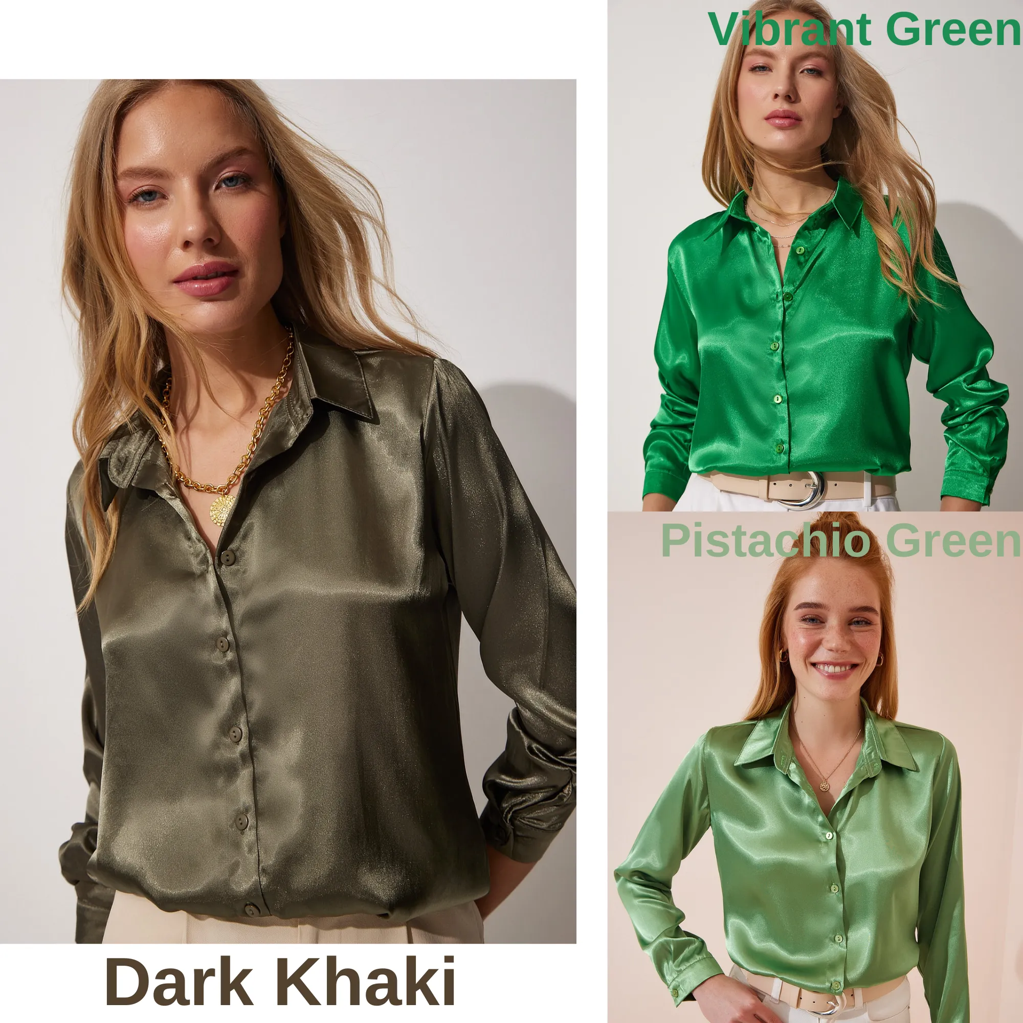 Women's Light Flowy Satin Surface Woman Blouse, Satin  Blouse,Gift For Her,Cotton Blouse,Boho Blouse,Satin Long Sleeve Womens Blouse 2