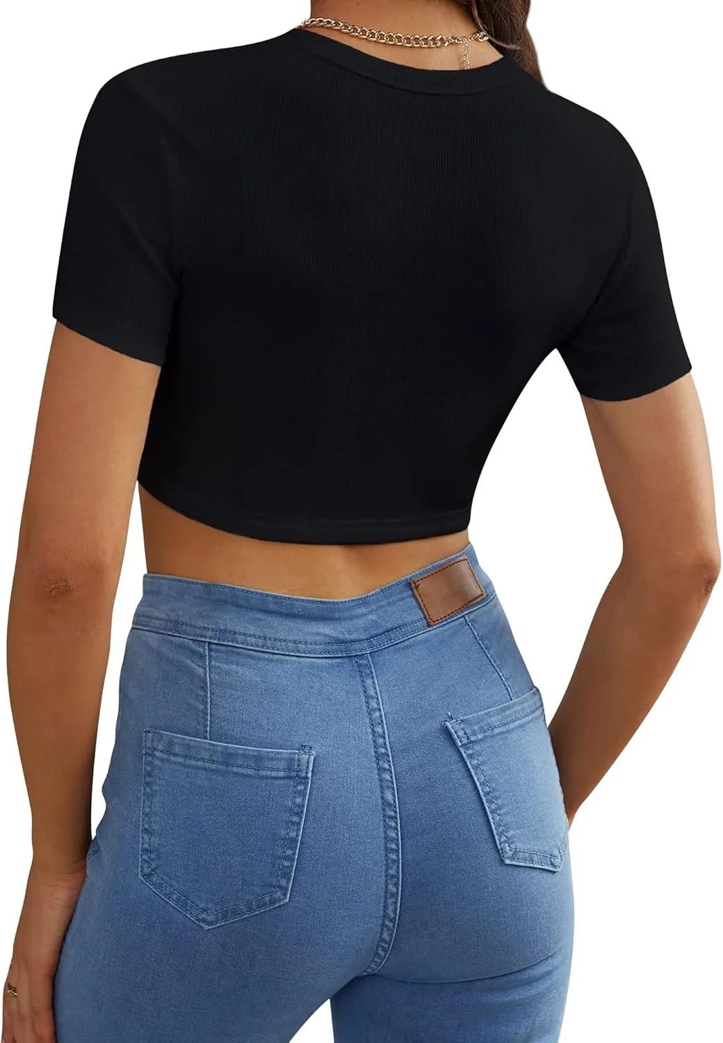 Womens Nashville Sparkly Glitter Fringe Short Sleeve Cropped Top Raceback Ribbed Crop Tank Tops with Rhinestone Tassel