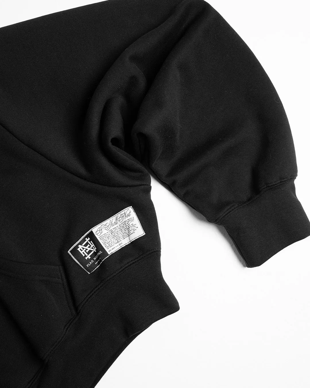 WOMENS OVERSIZED CROP HOODIE - BLACK