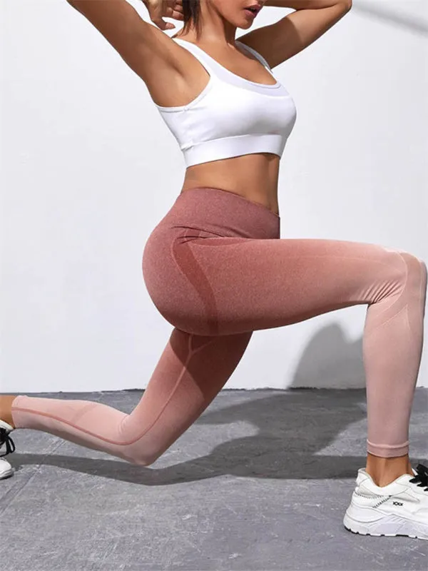 Women's Seamless High Waist Gradient Colour Activewear Leggings