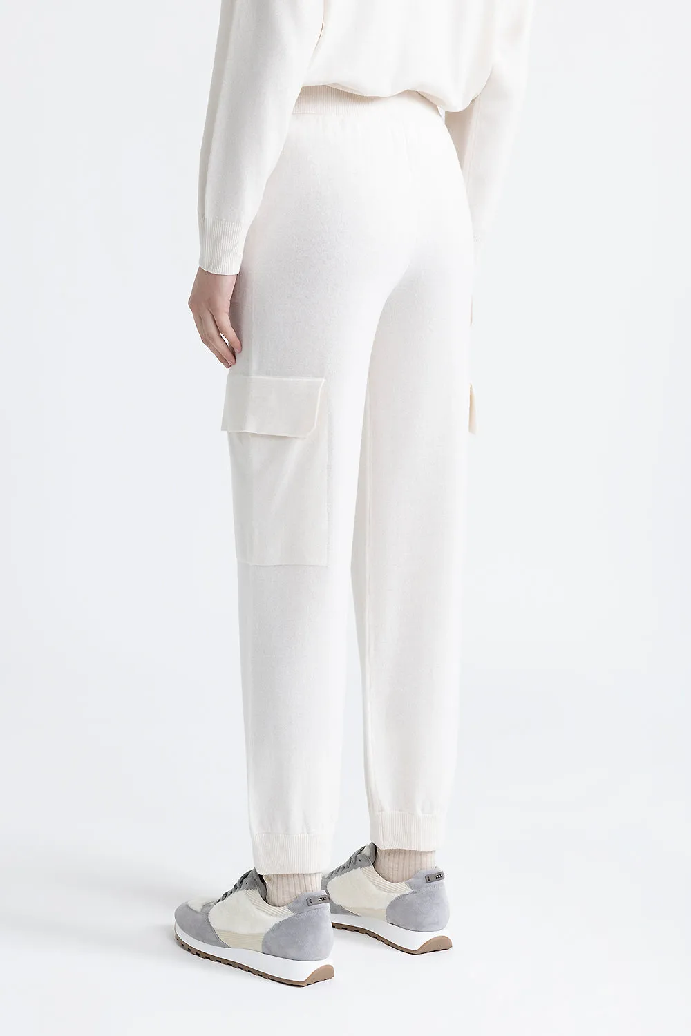 Wool, silk and cashmere baggy cargo pants