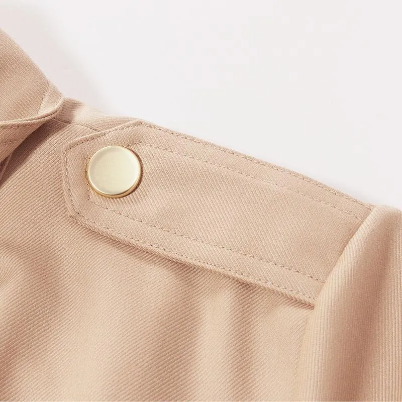 Worsted Woolen Women Trench Coat With Belt