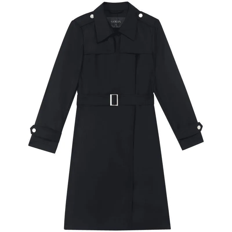 Worsted Woolen Women Trench Coat With Belt