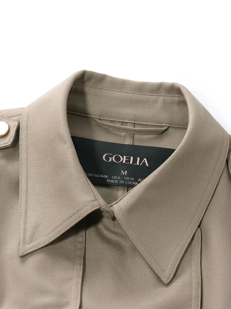 Worsted Woolen Women Trench Coat With Belt