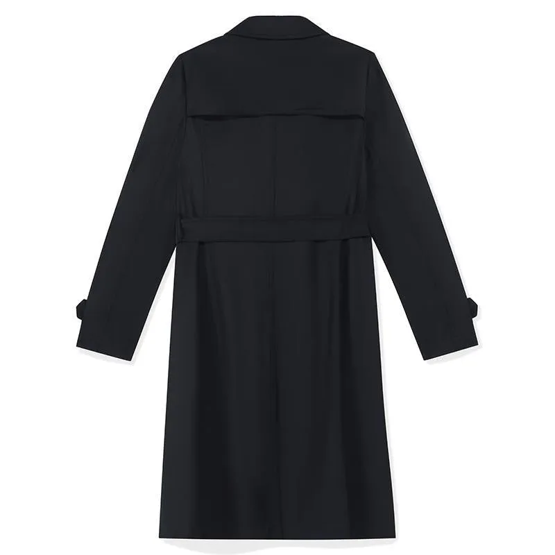 Worsted Woolen Women Trench Coat With Belt
