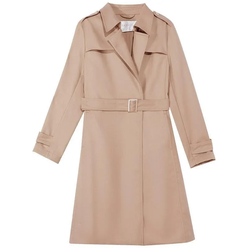Worsted Woolen Women Trench Coat With Belt