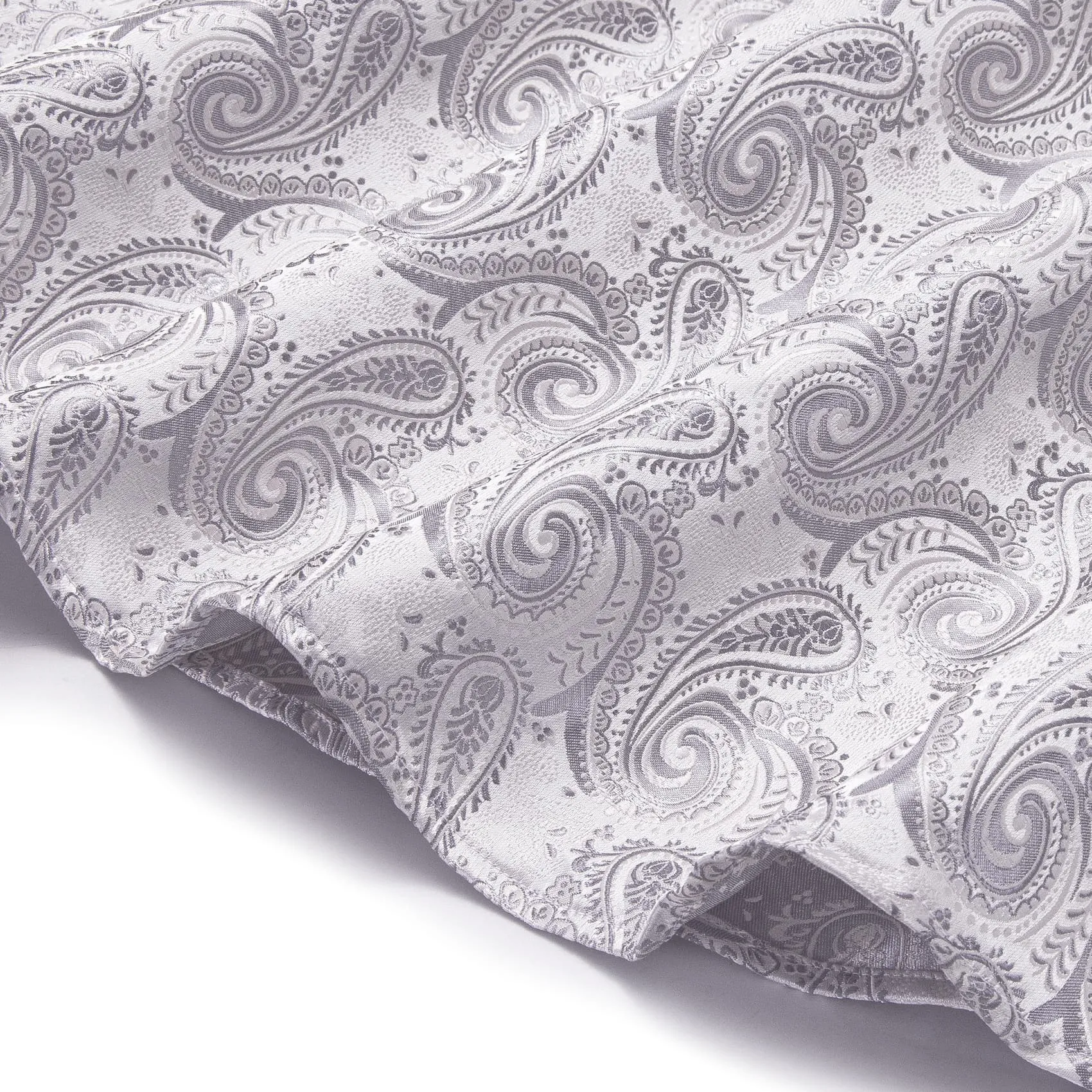 YourTies Silver Grey Shirt Jacquard Paisley Men's Long Sleeve Shirt